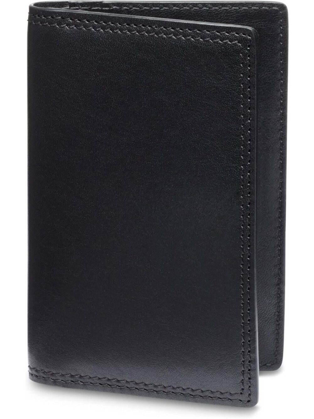 Italian Leather Card Holder Wallet, 4 Slots, Slim Design, Classic Black Color